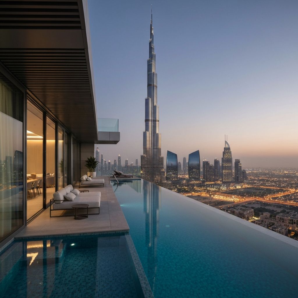 Luxury Penthouse with Pool & Burj Khalifa View